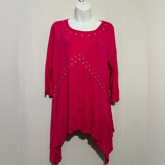 Joseph A Pink Tunic Blouse Size Large - Picture 1 of 4